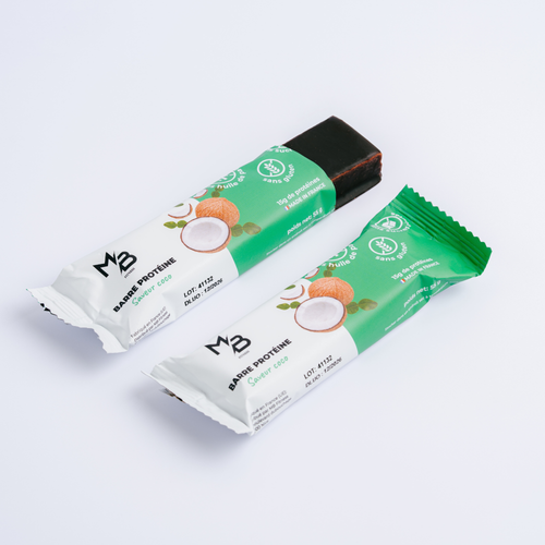 Barre Protéinée Coco Végétale –  Boîte de 20x50g