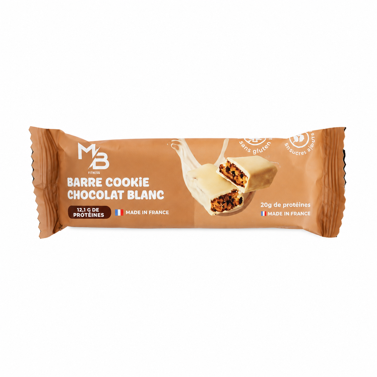 Barre protéinée Cookie Chocolat Blanc – Boîte de 20x40g