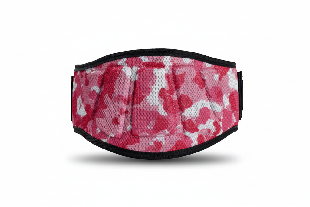 Ceinture de Fitness et Musculation – Militaire Rose - Vue face