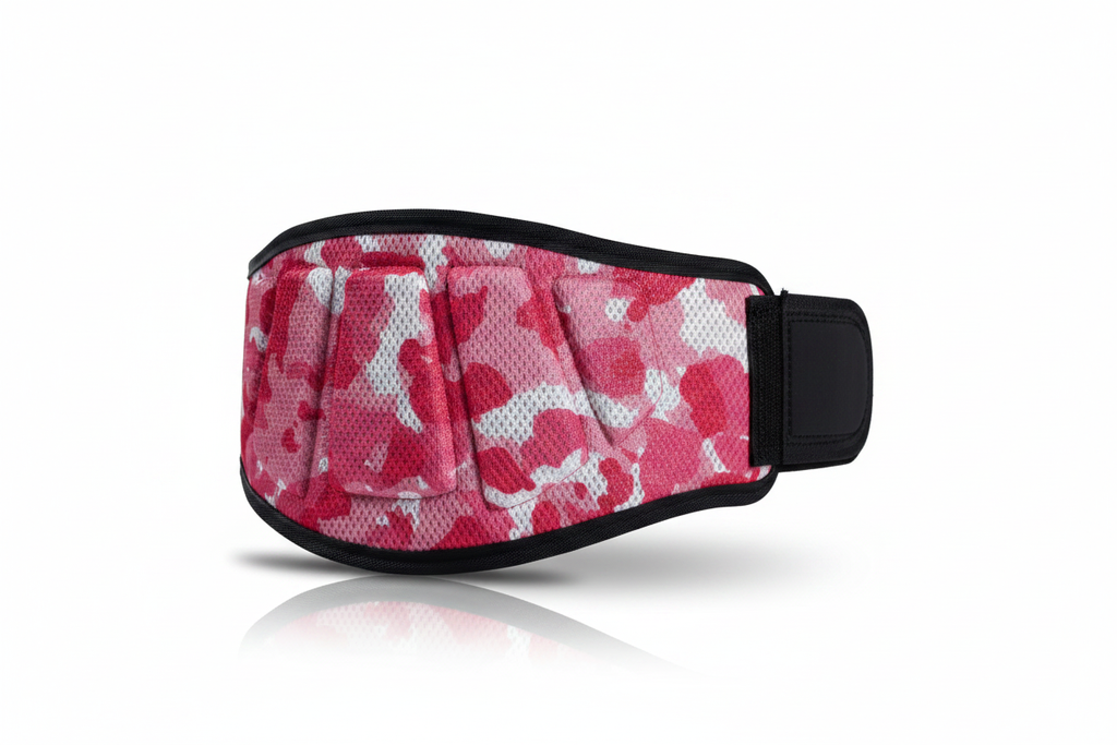 Ceinture de Fitness et Musculation – Militaire Rose - Vue angle