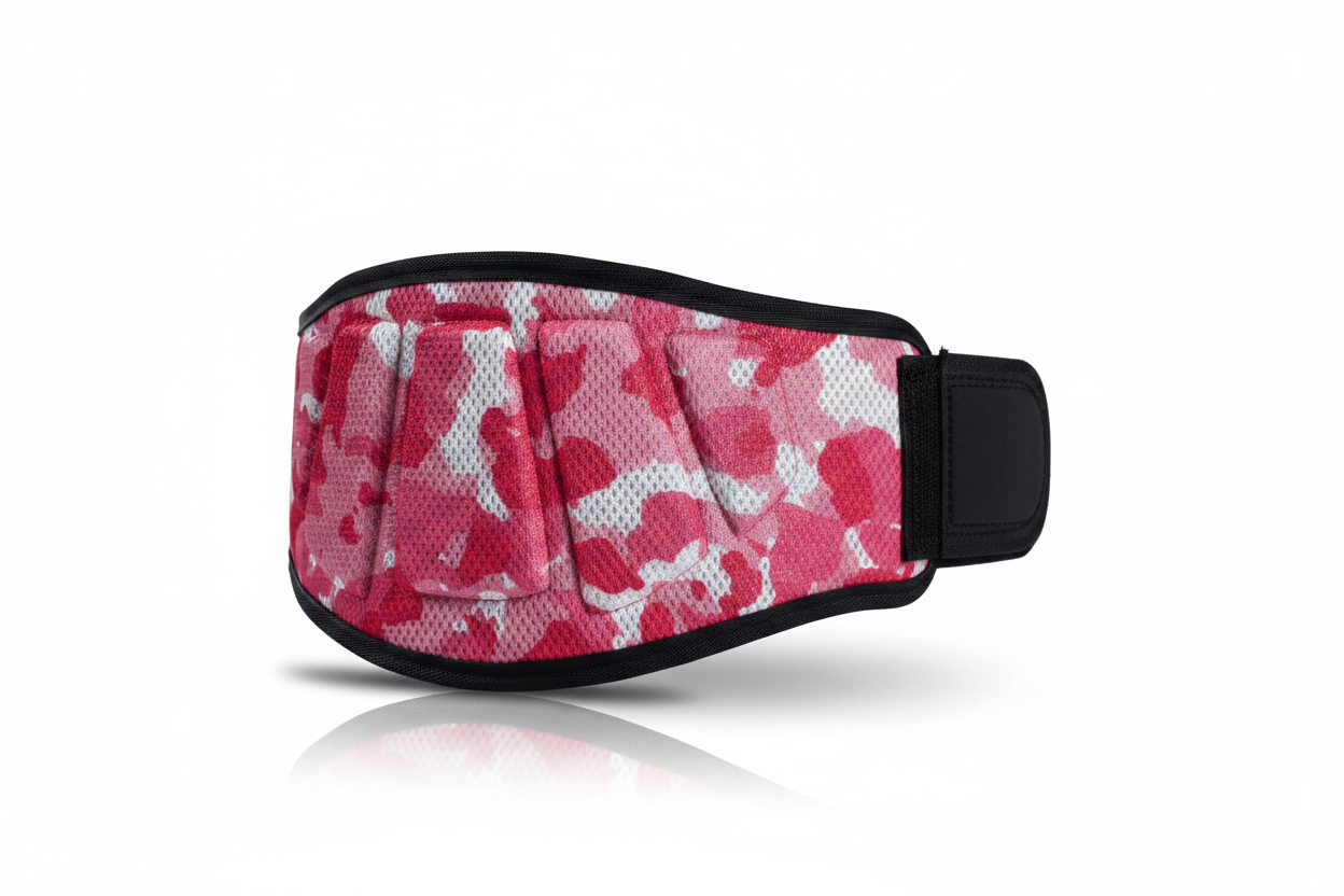 Ceinture de Fitness et Musculation – Militaire Rose - Vue angle