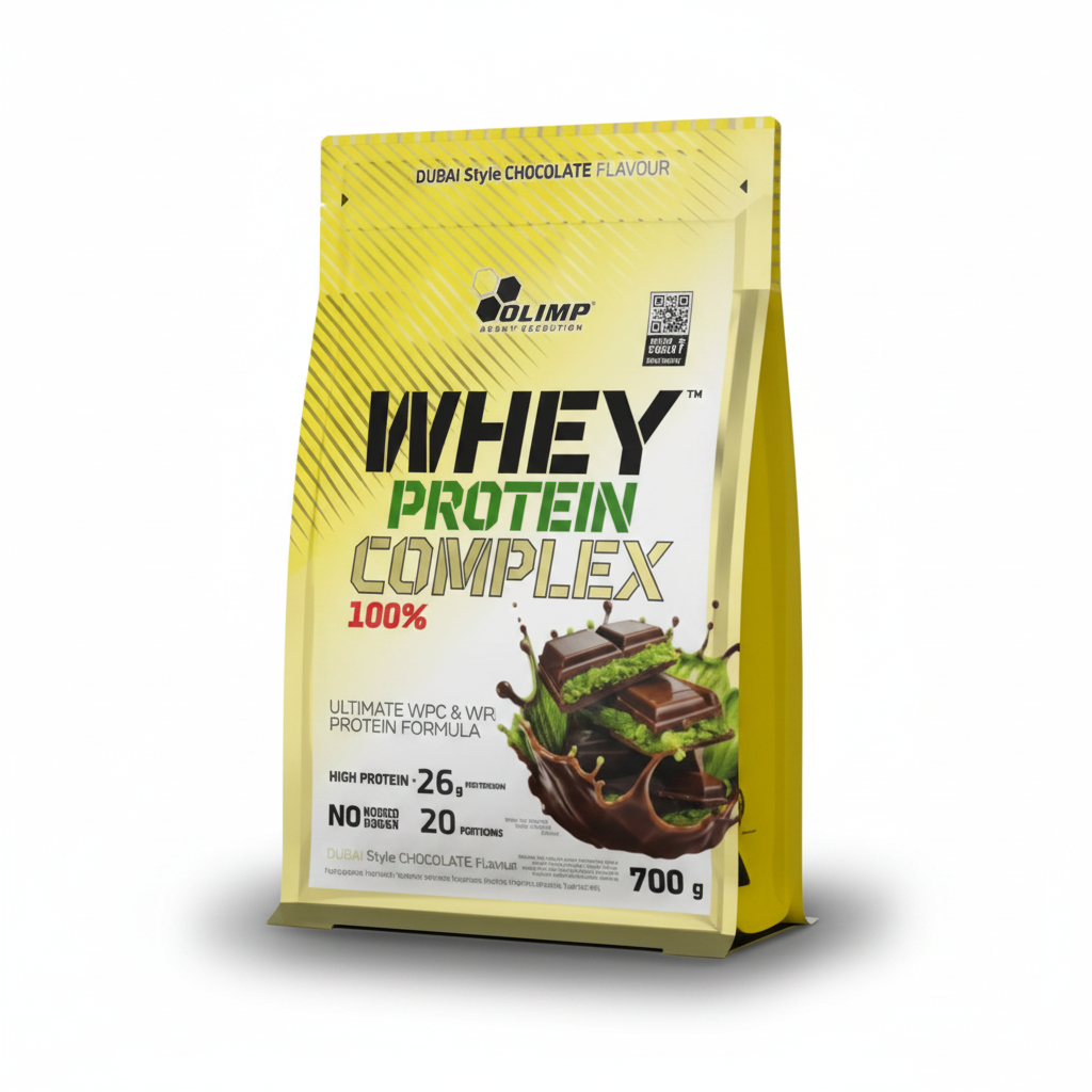 Olimp Whey Protein Complex 100% - Chocolat Dubaï - 700 g - Vue angle